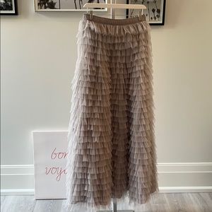 Chic Wish Ruffled Tulle Maxi Skirt